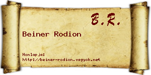 Beiner Rodion névjegykártya